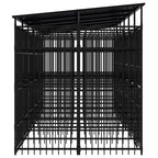 Outdoor Dog Kennel, Steel Exercise Pen & Secure Play Run, Black
