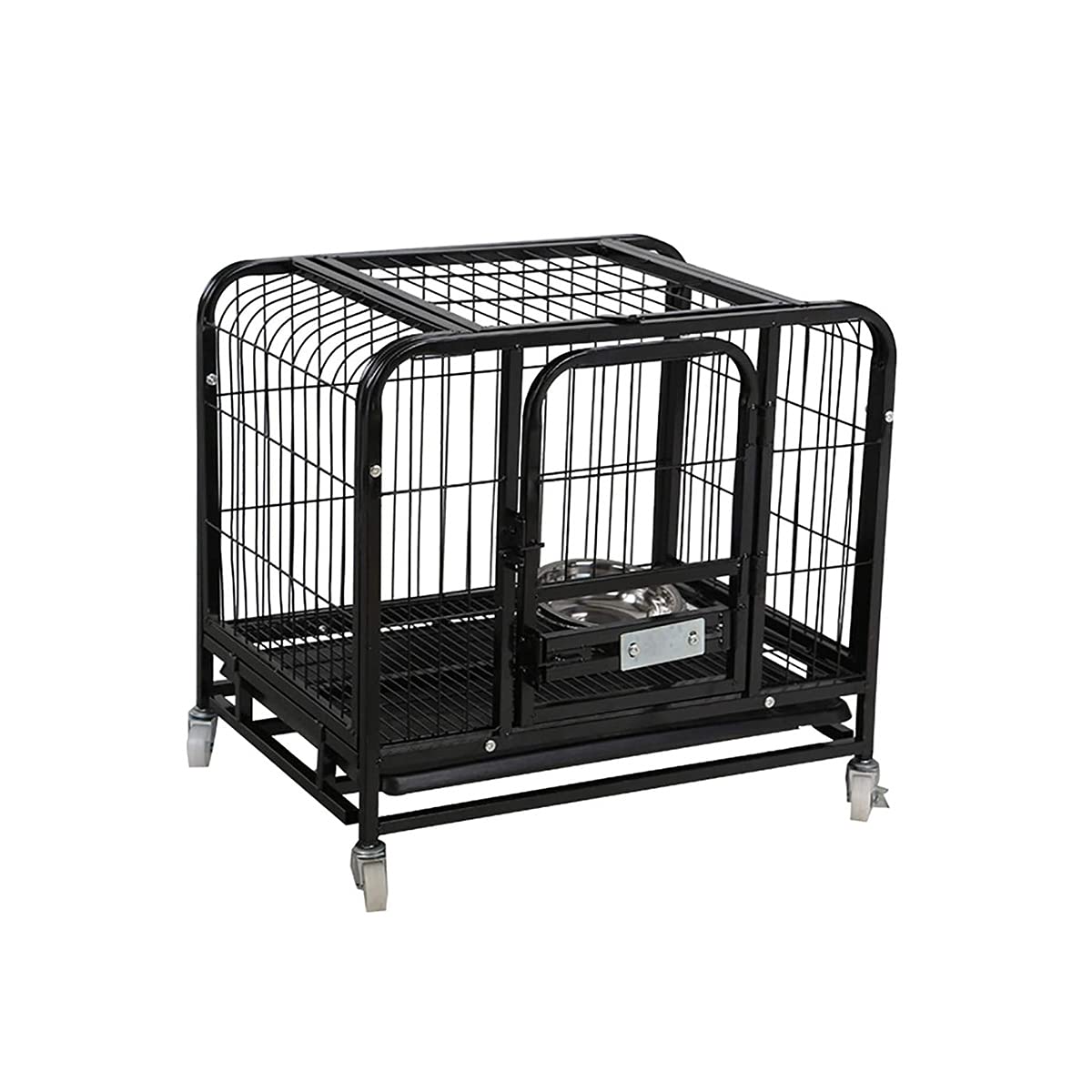 Pet Cage, Dog Cage and Cat Cage with Toilet Fence,Large Pet Cages, Villa Pet Cages,Fenced Kennels,Black,Medium,