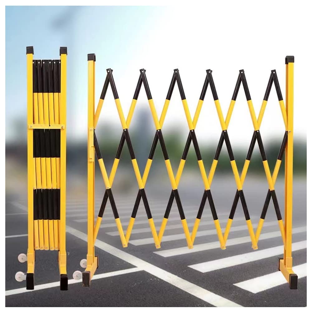 Retractable Metal Traffic Barrier - Portable Folding Gate for Driveways & Safety, Expandable Fence Barrier 1x6m (Red & White) - Ideal for Crowd Control & Events