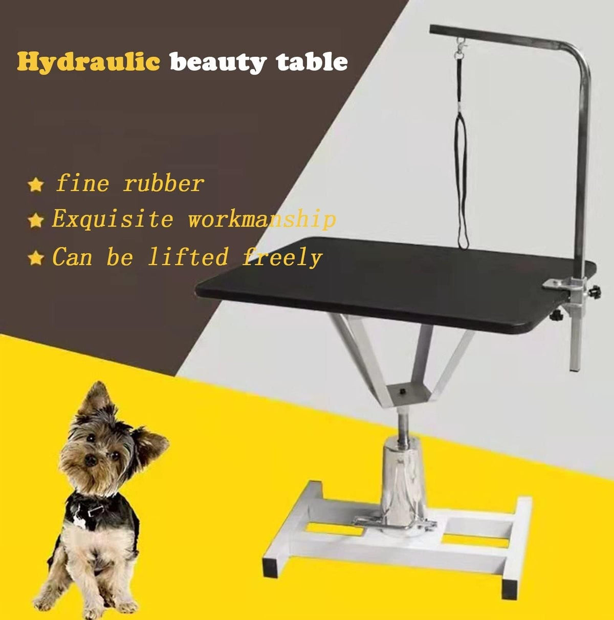 Adjustable Hydraulic Pet Dog Grooming Table Lift, The Bracket Can Be Detached and Lifted Smoothly, and The Surface is Non-Slip (One Color Lotus)