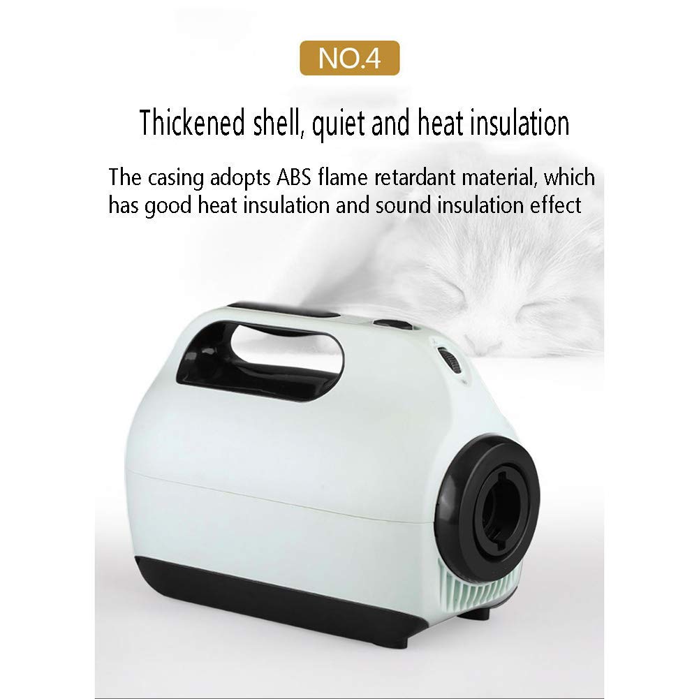 Dog Hair Dryer 2200W Variable Speed Cat Pet Grooming Hair Dryer Hairdryer Motorbike Motor Heater Blaster Fur Blower with 2 Gear Temperature Flexible Hose and 3 Nozzles,Green