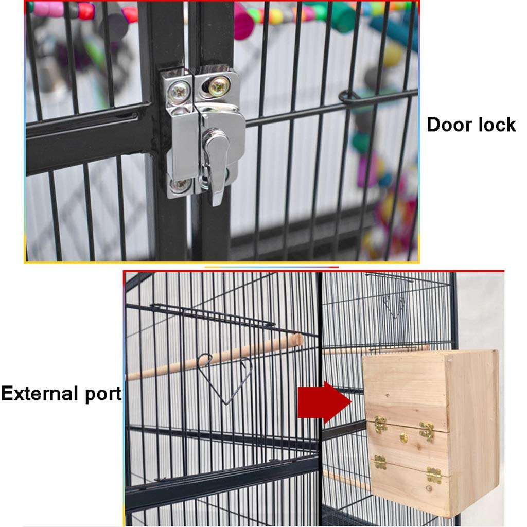 Solid Bird Cage Large Metal Parrot Bird Cage with Wheel, Cockatiel Parakeet Canary Lovebird Budgie Parrot Cage Pet Bird Cage with Ladder Hanging Toys for Lovebirds Finches Parrotlet Bird Cage