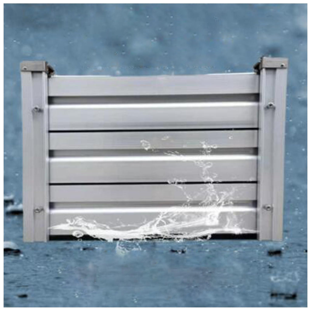 1.5ft-20.1ft L Doorway Removable Flood Defence Gates, Thickened Aluminum Flood Protection Barrier, Temporary & Long-Term Water Stopper Baffle for Garage Home(L-16.1ft/490.7cm/193")