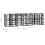 Dog Kennel Enclosure Houses Outside, Black Powder-Coated Steel Cage, Dogs, Outdoor Pet Run, House, Kennels