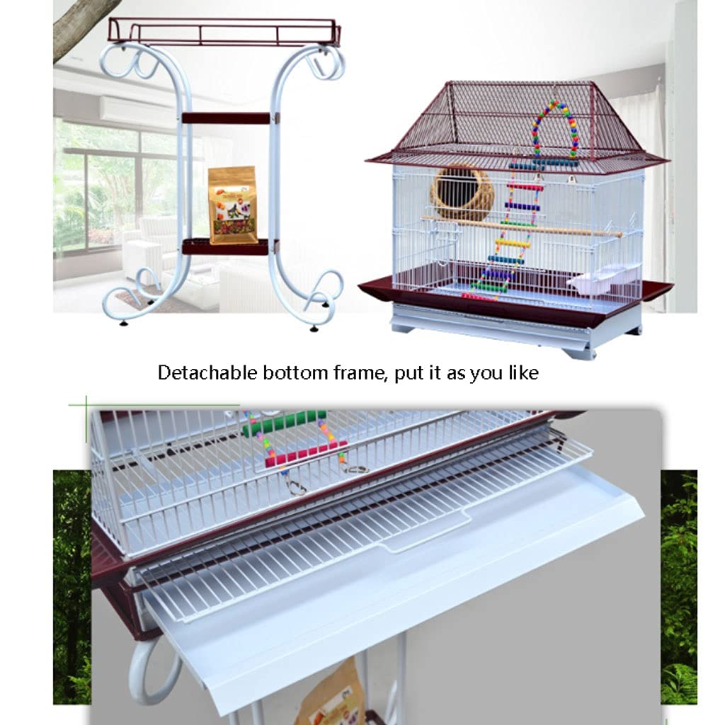 Bird Cage Household Parrot Cage Pet Cage Ling Tiger Skin Cage Can Be Decorated Separately Suitable for Small Parrot Canary Pet Supplies,