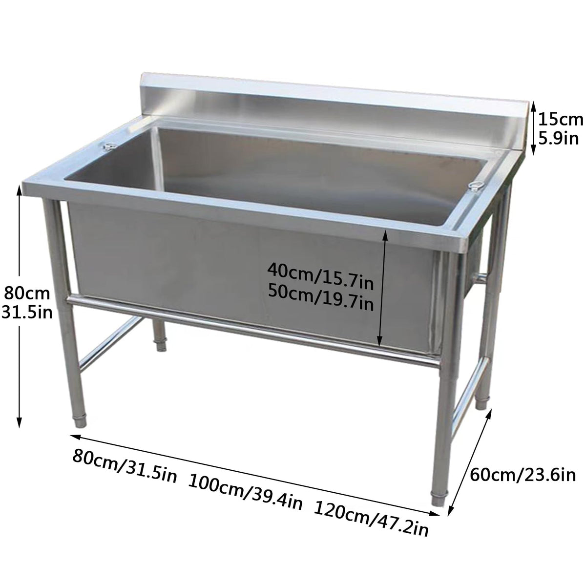 Pet Dog Bathing Station,Dog Grooming Tub,Professional Stainless Steel Dog Washing Station,Dog Bathtub,Washing Sink for Home,Dog Cat Washing Station for Large,Me,Depth 50cm/19.7in-120cm/47.2in