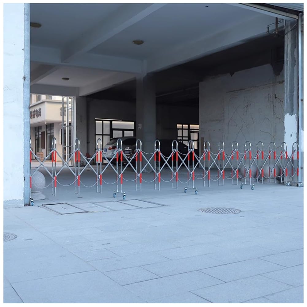 Adjustable Stainless Steel Expandable Safety Gate - Mobile Barrier for Parks, Garages & Hospitals - 1.3x4m Traffic Control Solution for Crowd Management
