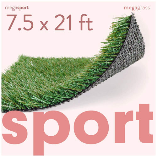 15 x 59 Feet Premium Synthetic Turf for Sports - Deluxe Artificial Grass [Indoor and Outdoor Athletic Mat for Agility Training, Fake Grass for Large Football Fields, Pet Dogs Potty Rugs]