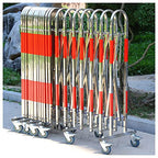Telescopic Traffic Fence Folding Portable Scissor Gate,Folding Security Barrier Gate Expandable Metal Barricade Traffic Fence Safety Barricade with Casters 360° Rolling Barricade Gate for Dr