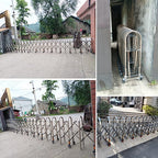 Expandable Security Barricade, Portable Traffic Gate for Driveways, 35.5 Inch High Mobile Folding Fence for Outdoor Road Construction, Silver 8x0.9m