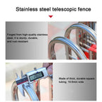Teles Folding Safety Gate - Movable Stainless Steel Guardrail for Schools, Warehouses & Garages - 1.1m x 7m Outdoor Safety Barrier with Wheels