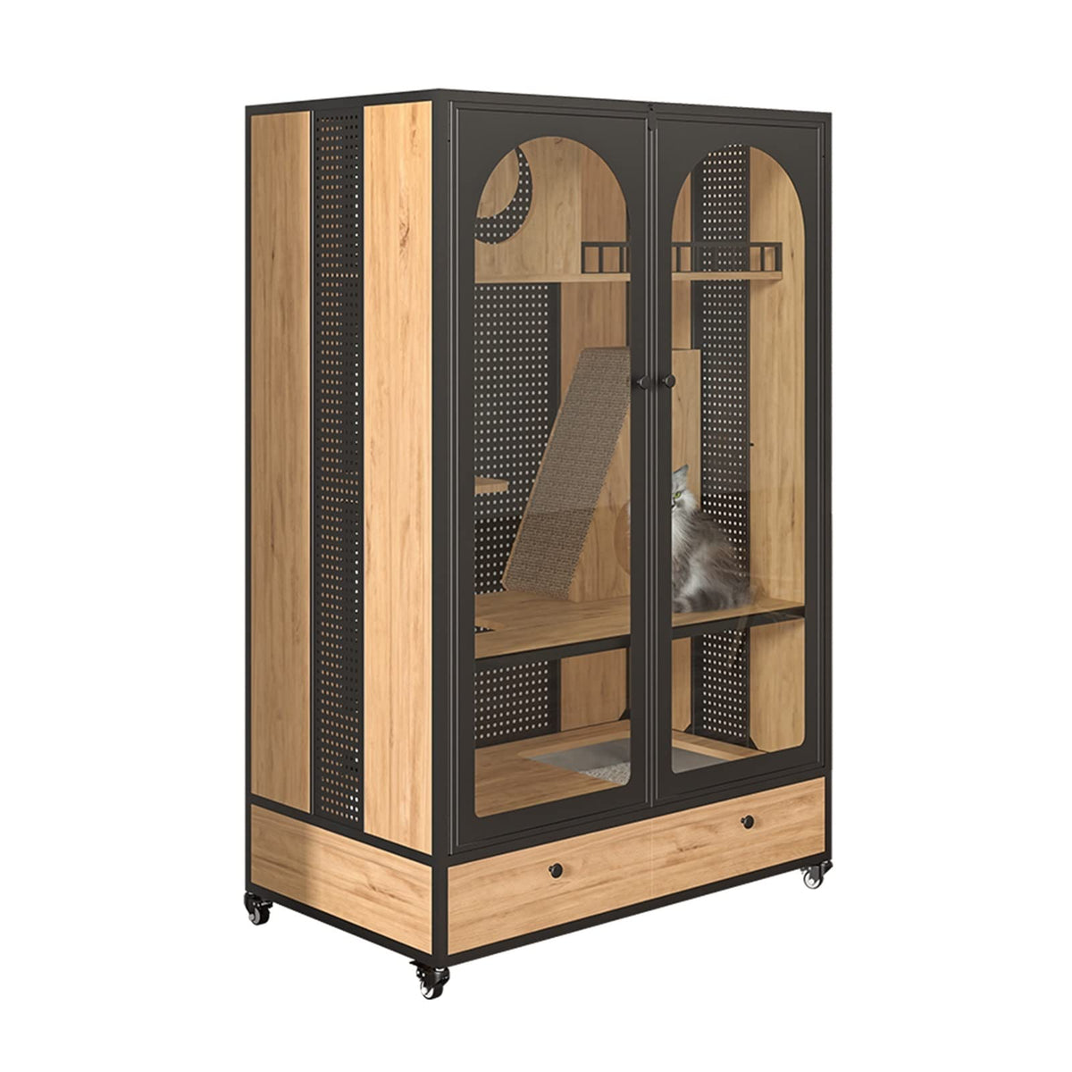 Cat Cage Cat Villa Wood Cage Large House Indoor Cabinet Super Space Pet Pet House