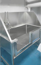Stainless Steel Bathtub Professional Stainless Steel Dog Grooming Bathtubs Dog Pet Cleaning Home Pet Grooming Station Dog Cleaning Station Left Door Stainless Steel Pet Bathtubs(Depth 15.7in)