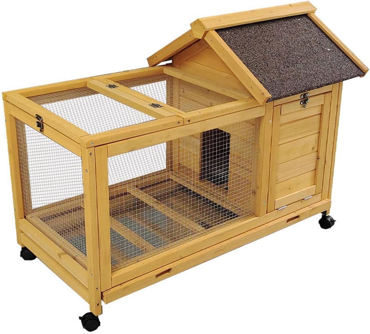 Spacious Pet Villa with Pull-Out Tray for Indoor Breeding,