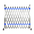 Mobile Stainless Steel Expandable Barrier with Reflective Stripes - Durable Safety Fence for Playgrounds, Parks, Garages - Portable and Easy to Set Up (Blue, 1.2x4.5m)