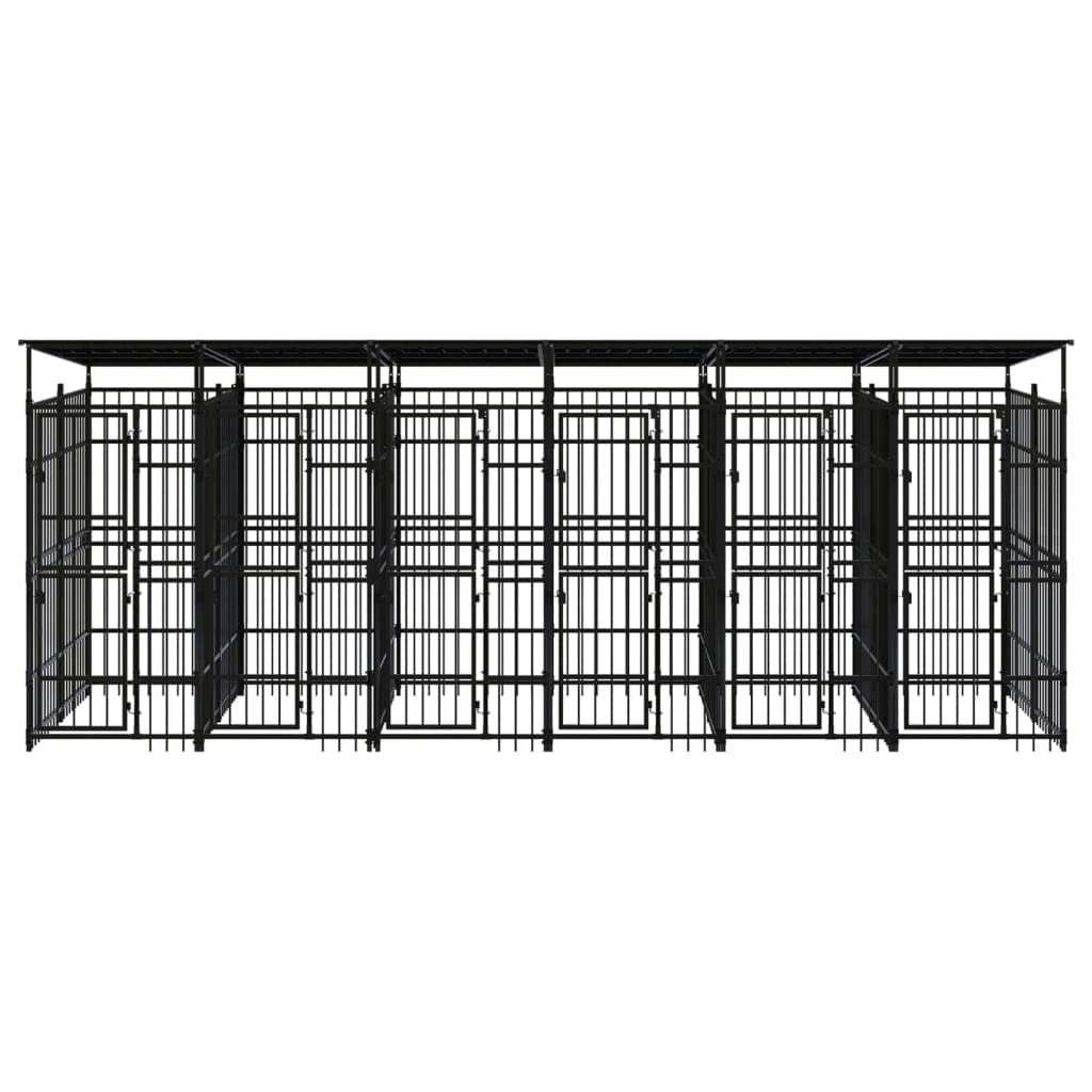 Dog Pen Heavy Duty Outdoor Dog Kennel Pet Kennel Playpen for Training Outdoor Dog Kennel with Roof Steel 119 ft2 for Outdoor use Like Patio Yard and Deck