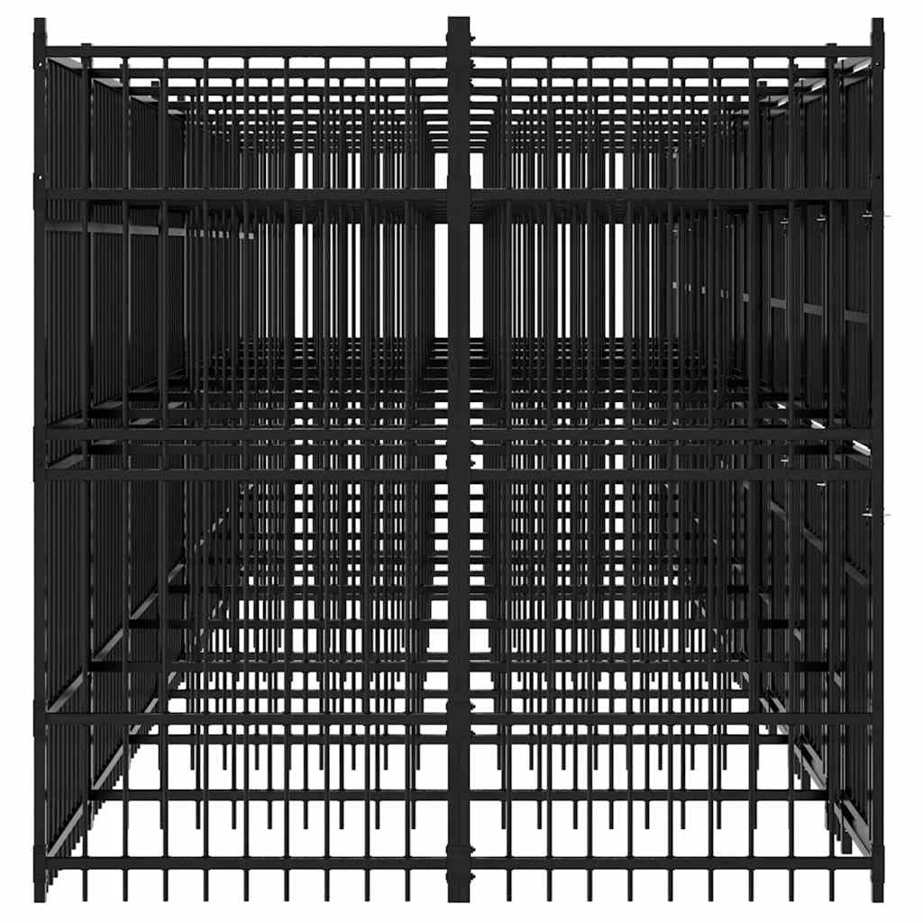 Large Outdoor Dog Kennel, Heavy Duty Powder-Coated Steel Pet Exercise Playpen for Backyard, Weatherproof Metal Dog Run with Secure Locking Gate, 302.4 x 75.6 x 78.7 Inches