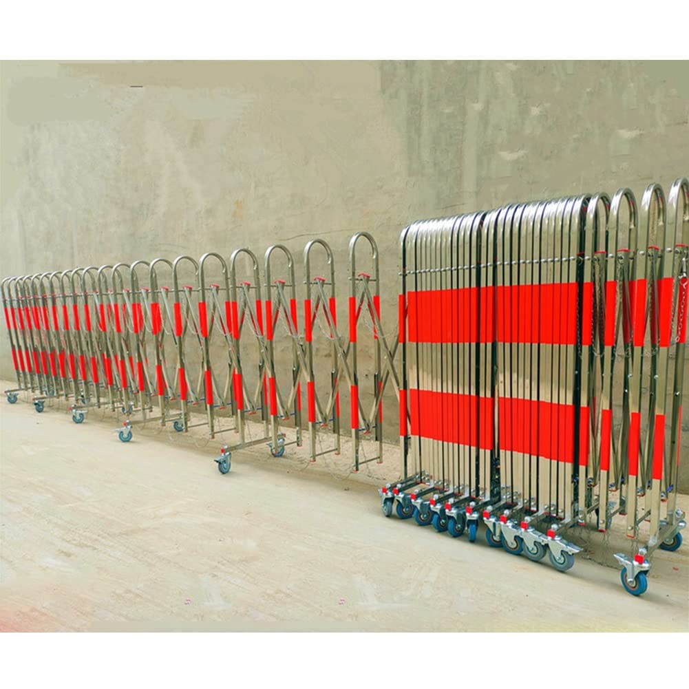Telescopic Traffic Fence Folding Portable Scissor Gate,Expandable Barrier Gate Folding Barricade Stainless Steels Security Gate Traffic Fence for Driveway, Garage, Quickl,Multicolor-1.5x10m