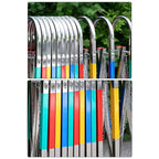 Stainless Steel Expandable Fence Flexible Barrier Gate Folding Barricade Fence with Wheels Outdoor Movable Barricade Fence for Schools, Hospitals, Warehouses,Multi-Colored-1.1x8m