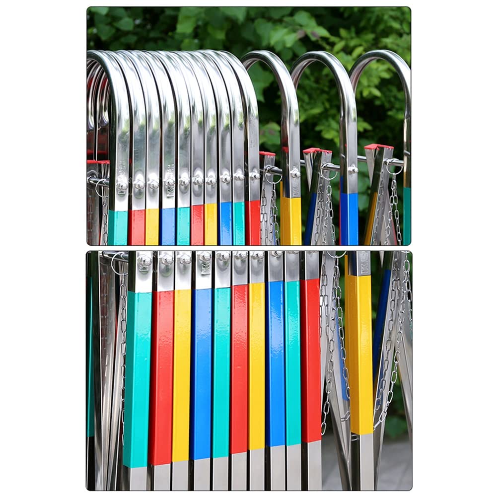 Expandable Barrier Gate, Flexible Mobile Metal Barricade, Durable Safety Barricade with casters, Stainless Steel Traffic Fence,Multi-Colored-1.1x6m