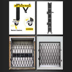 Etlegor Folding Security Gate, Steel Accordion Safety Gates with Lock, 360° Rolling Barricade Gate, for Courtyards Basement Garage(350x200cm)