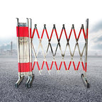 Retractable Stainless Steel Traffic Barrier, Foldable Door with Extendable Metal Posts, Ideal for Garages, Schools, Malls - P-Silver-5m Safety Solution