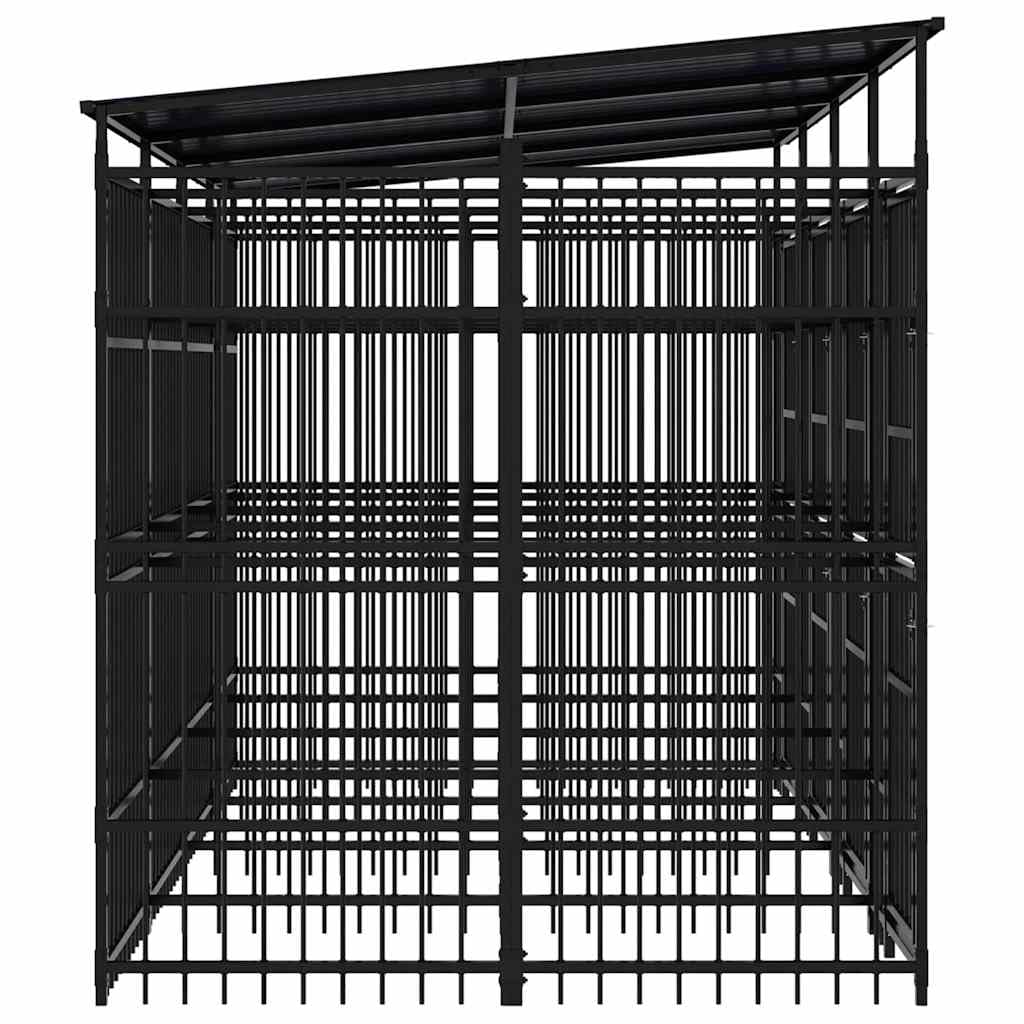 Large Outdoor Dog Kennel, Heavy Duty Powder-Coated Steel Pet Playpen for Backyard, Durable Enclosure for Dogs, Cats and Small Animals, 153.9 x 78.7 x 89.8 Inches