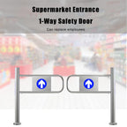 Swing Safety Gate,Automatic Closing Safety Swing Gate, 80×97 cm Silver Access Control for Supermarkets, Warehouses & Libraries, Durable 1-Way Security Solution for Entrances