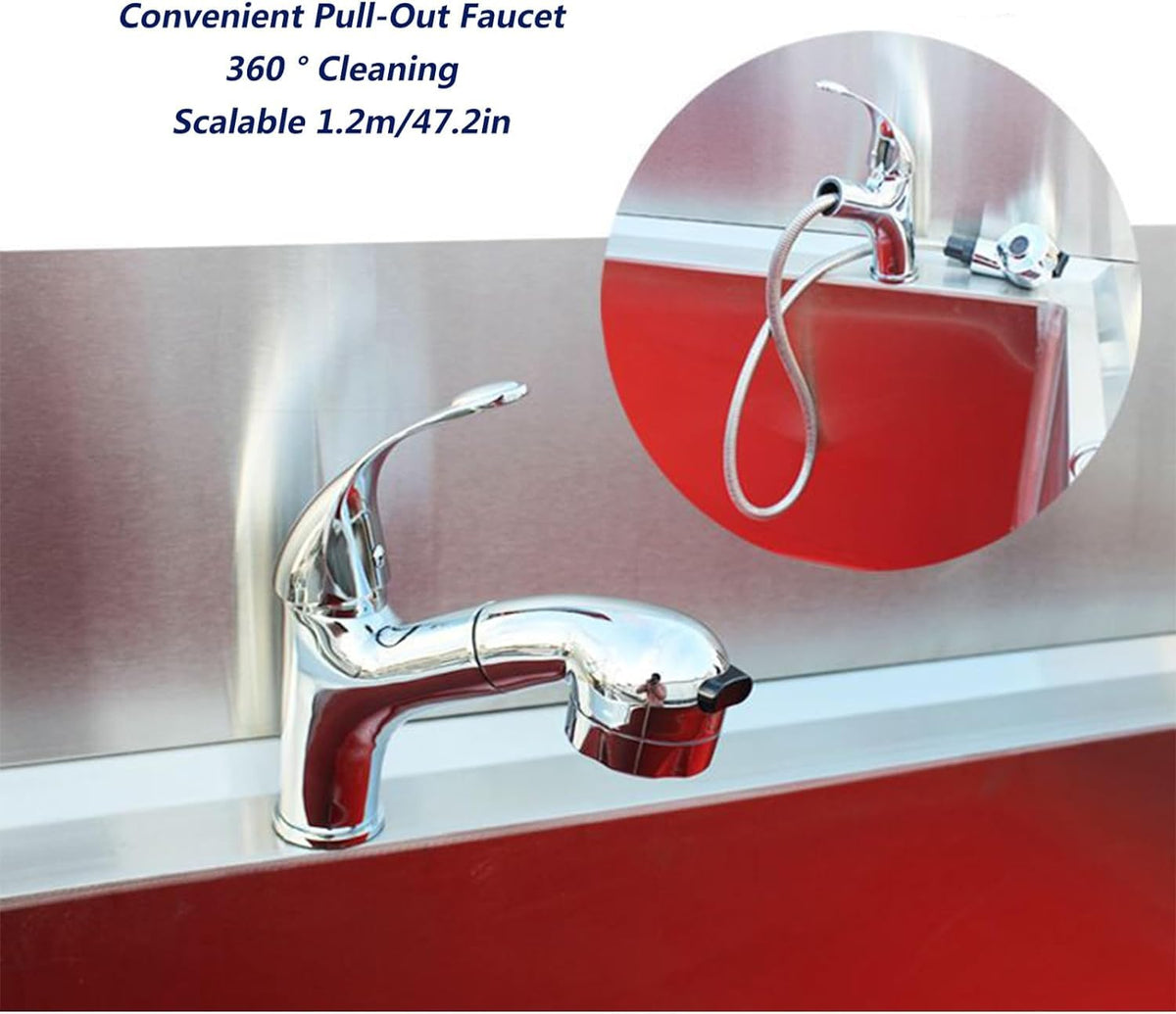 Pet Grooming Salon,Dog Grooming Tub,Dog Bathtub,Washing Sink for Home,Stainless Steel Dog Cat Washing Station for Large Dogs,Pet Dog Bathing Station,Dog Washing,80cm/31in