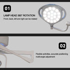 Operating Room Led Examination Lamp, 360 Degree Rotation Hanging Mobile Cold Light Surgical Lamp, Medical Gynecological Examination Lamp, Suitable For Hospitals, Beauty Salons, Pet Hospitals(Ceiling-m
