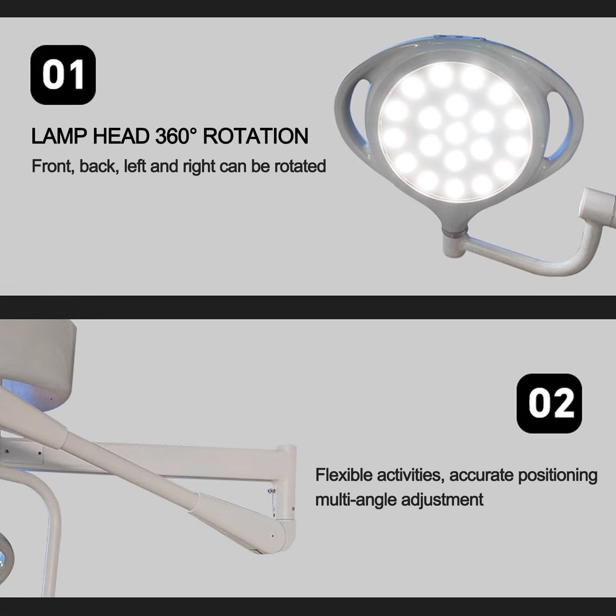 Operating Room Led Examination Lamp, 360 Degree Rotation Hanging Mobile Cold Light Surgical Lamp, Medical Gynecological Examination Lamp, Suitable For Hospitals, Beauty Salons, Pet Hospitals(Ceiling-m