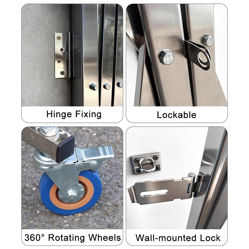 Portable 360° Rotating Safety Barrier - Expandable Stainless Steel Traffic Fence Gate (1.5 * 3m) for Ultimate Security, Road Control & Foldable Design