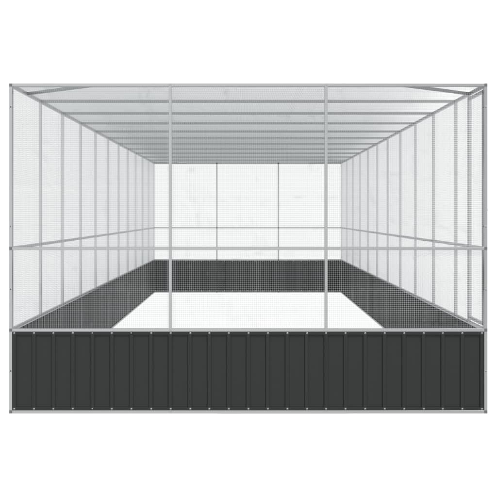 Galvanized Steel Large Flight King Bird Cage with Extension, Steel Outdoor Aviary, Outdoor Indoor Large Bird Cage Aviary Pet House for Cockatiels African Parakeets, 448.4"x120.9"x83.5",-318