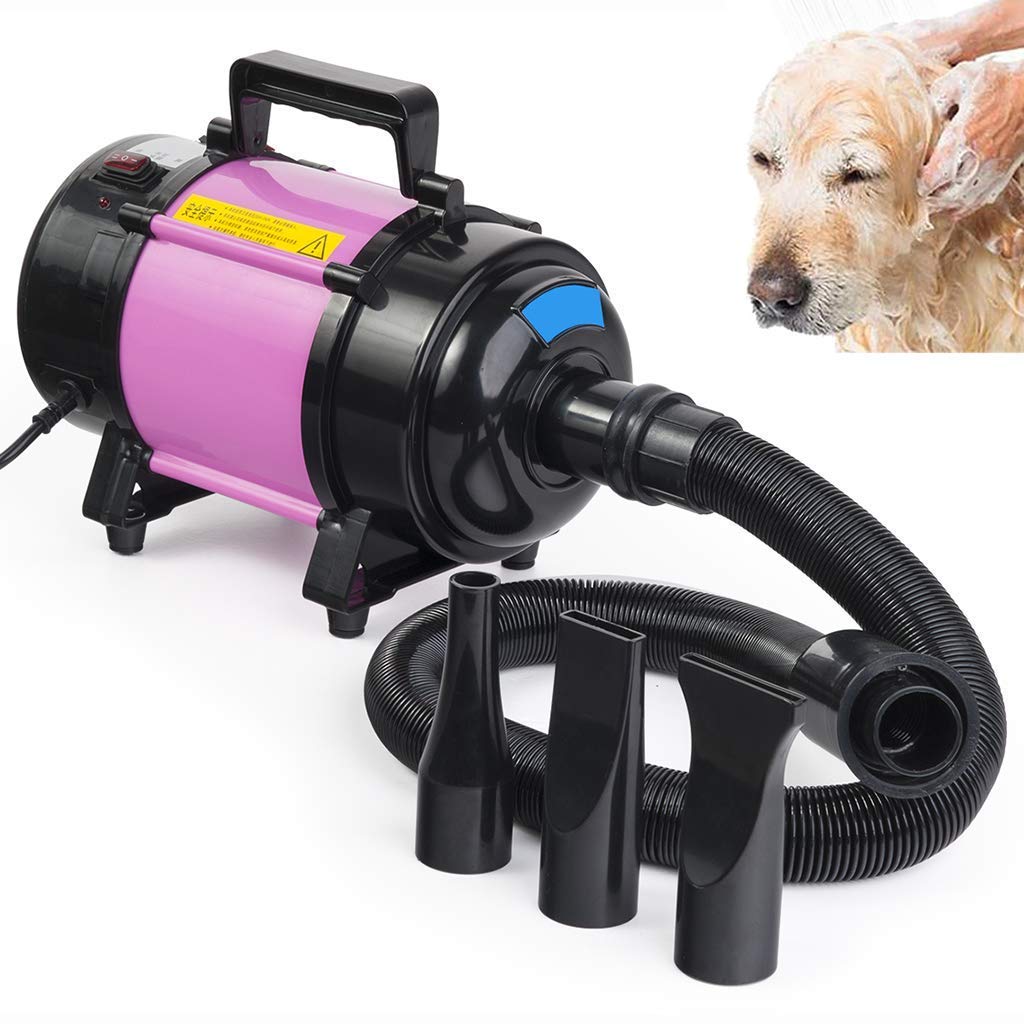 Pet Grooming Hair Dryer Stepless Wind Speed Professional Dog Cat Hairdryer with Ozone Disinfection 2 Gear Temperature High Power Silent Blaster Fur Blower,16Wozone