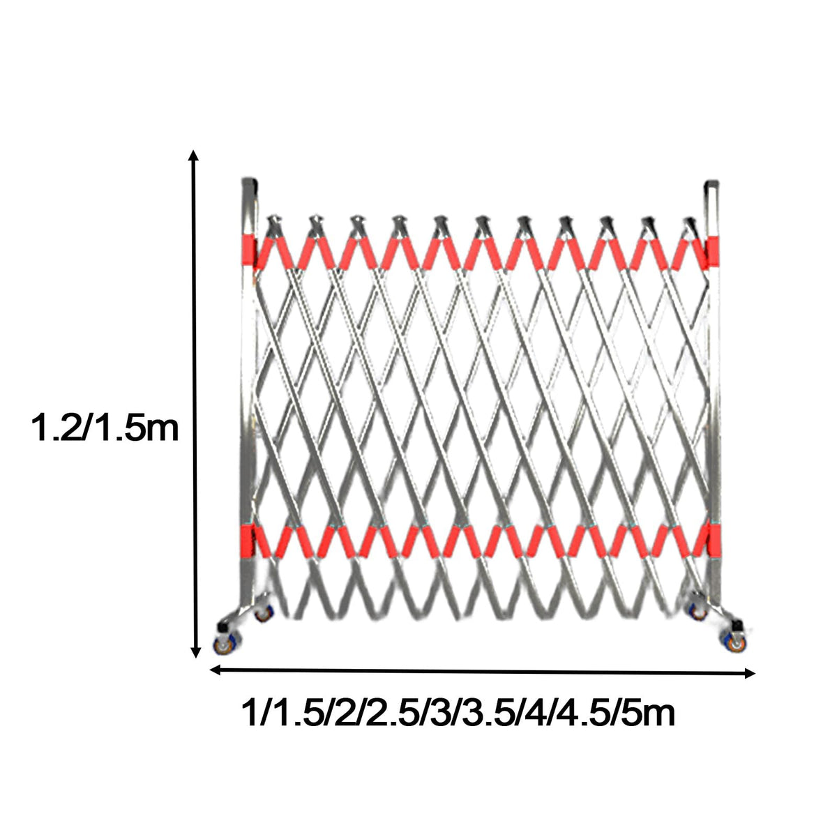 Mobile Stainless Steel Expandable Barrier with Reflective Stripes - Durable Safety Fence for Playgrounds, Parks, Garages - Portable and Easy to Set Up (Blue, 1.2x4.5m)