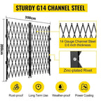 Etlegor Folding Security Gate, Steel Accordion Safety Gates with Lock, 360° Rolling Barricade Gate, for Courtyards Basement Garage(350x200cm)