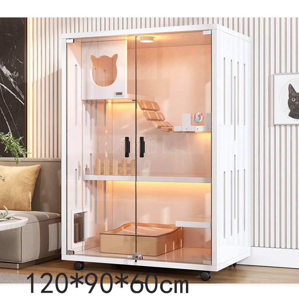 Luxury Pet House Full View Cat Villa Luxury Indoor Cat House Large Cat Cage for Home Use