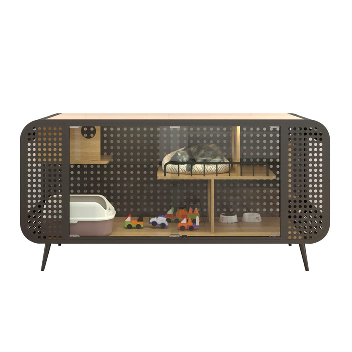 Cats Villa Cat Climbing Frame House cat cage Villa Generous Tube pet Metal nest Gift(150cm)