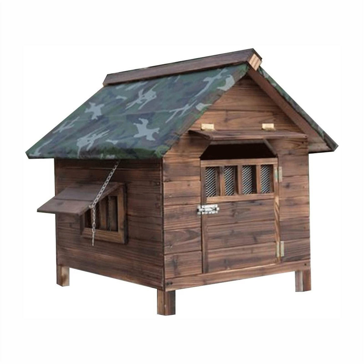 Dog House,Wooden Outdoor with Door Window Pet Log Cabin Kennel,Weather Resistant Waterproof with Door Flap Home Pet Furniture,for Small Medium Large Animals (Size : Small) ()