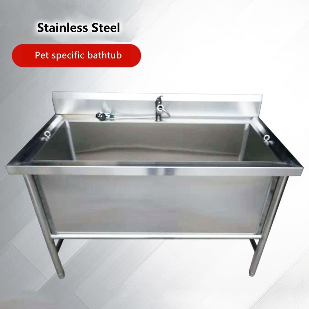 Professional Dog Grooming Bathtub Station, Bathing Station,Stainless Steel Dog Grooming Tub,Wash Shower Sink with Faucet