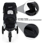 Pet Strollers 3 Wheel Pet Stroller Foldable Pet Supplies Travel Beach Pet Buggy Dog Bicycle Trailer with Large Storage Basket A (D)