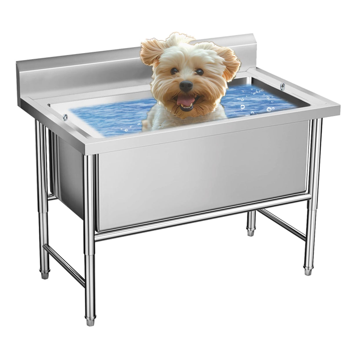 Professional Pet Dog Grooming Tub,Stainless Steel Dog Bathing Station,Washing Sink for Home,Dog Bathtub for Large, Medium & Small Pets,with Faucet,Bathtub for P,Depth 30cm/11.8in-120cm/47.2in