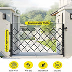 Etlegor Folding Security Gate, Steel Accordion Safety Gates with Lock, 360° Rolling Barricade Gate, for Courtyards Basement Garage(350x200cm)