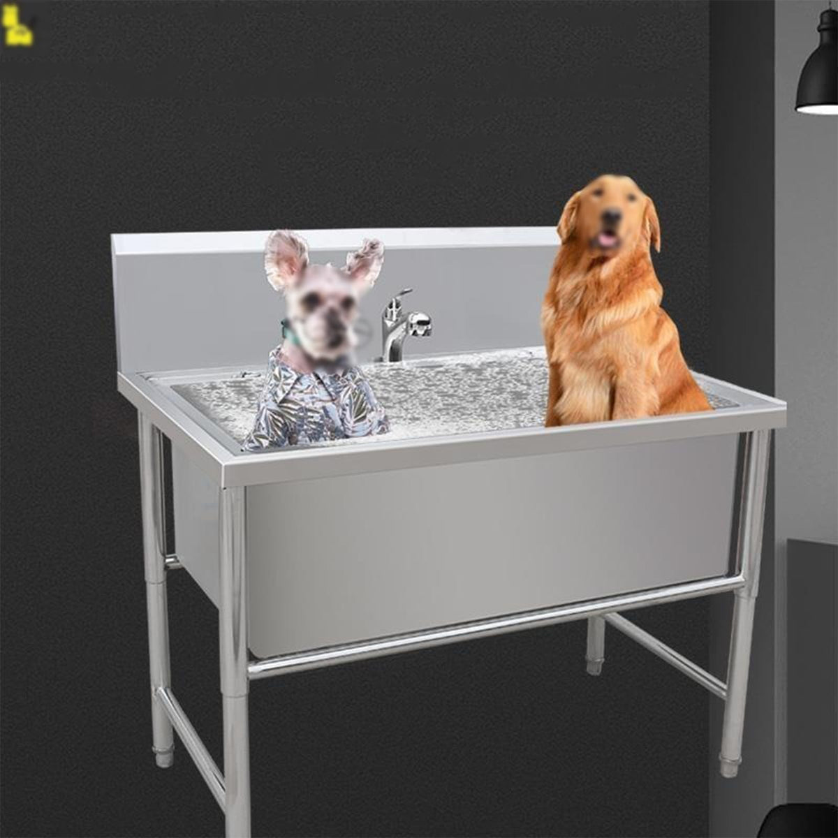 Dog Grooming Tub,Stainless Steel Dog Bath Station,Pet Dog Bathtub, Dog Pet Washing Grooming Station for Home,Dog Shower Tub, Dog Wash Sink Station for Large & M,120cm/47in
