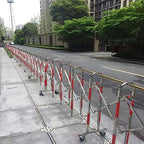Expandable Retractable Traffic Barrier Gate, 3.6FT/4.9FT Height, Stainless Steel Safety Fence for Schools, Malls, Gas Stations - Silver, 1.5x5m