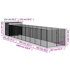 Homgoday Dog House with Run Anthracite 214x1069x181 cm Galvanised Steel, Outdoor Indoor Pet Puppy Dog House, Home Shelter Kennel Pet Shelter Type1 Animals & Pet Supplies