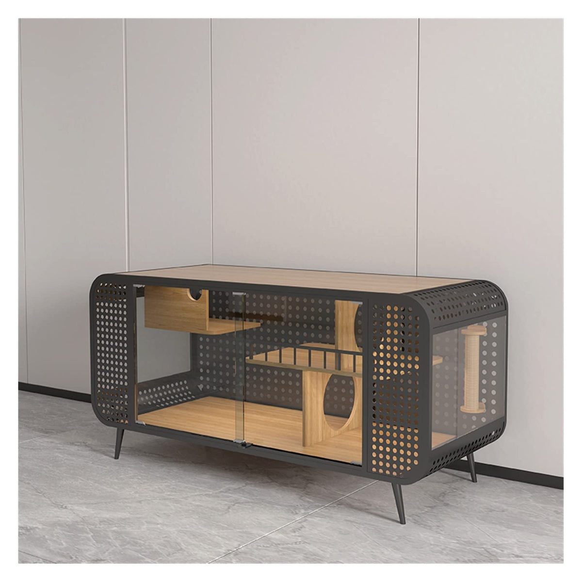 cat Villa Cat Climbing Frame House cat cage Villa Generous Tube pet Metal nest Gift(150cm)
