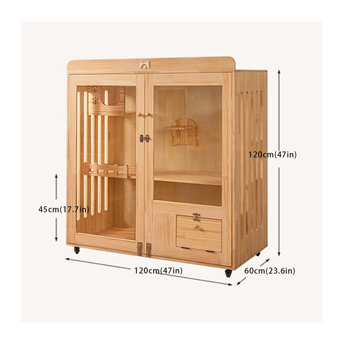 Cat Villa Cat House Cat cage cat Villa Does not Occupy Space for Household Indoor cat House cat Cabinet Kitten pet House Large Wooden Cat House (120X60X120CM)