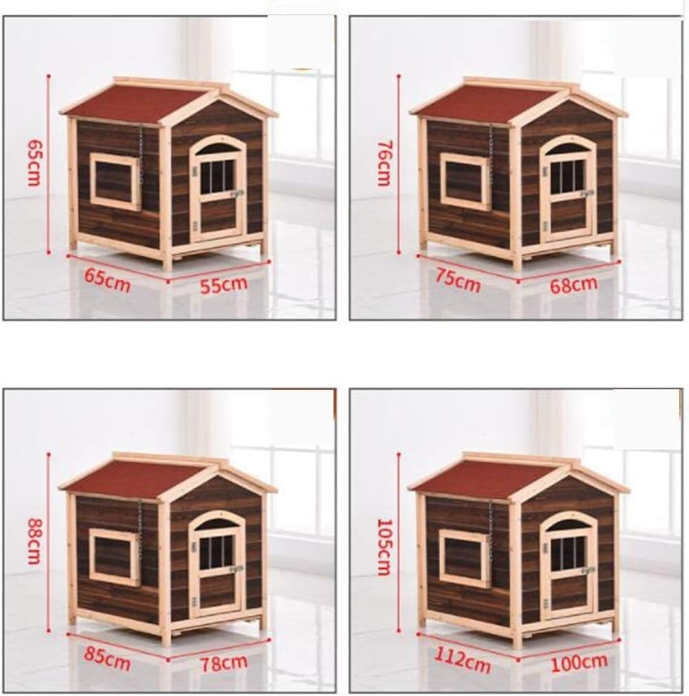 Wooden House Outdoor Cartoon Pet Cage Indoor Pet Supplies Small and Medium-Sized Storage Box Gift Pet House(85x78x88cm)