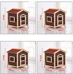 Ventilated Wooden House Outdoor Cartoon Pet Cage Indoor Pet Supplies Small and Medium-Sized Storage Box Gift Pet House,Natural-75x68x76cm